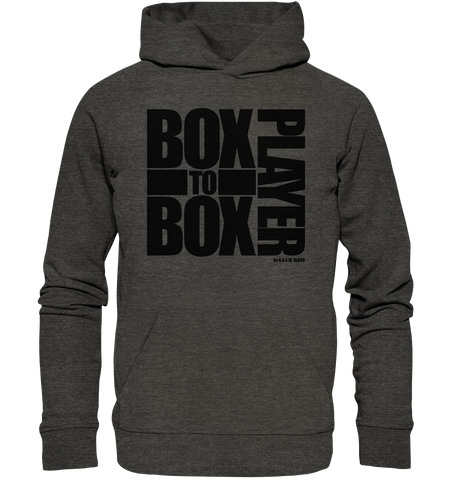 N.O.S.W. BLOCK Fanblock Hoodie "BOX TO BOX PLAYER" Männer Organic Hoodie dark heather grau