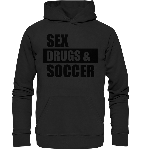 N.O.S.W. BLOCK Fanblock Hoodie "SEX, DRUGS & SOCCER" Männer Organic Hoodie schwarz