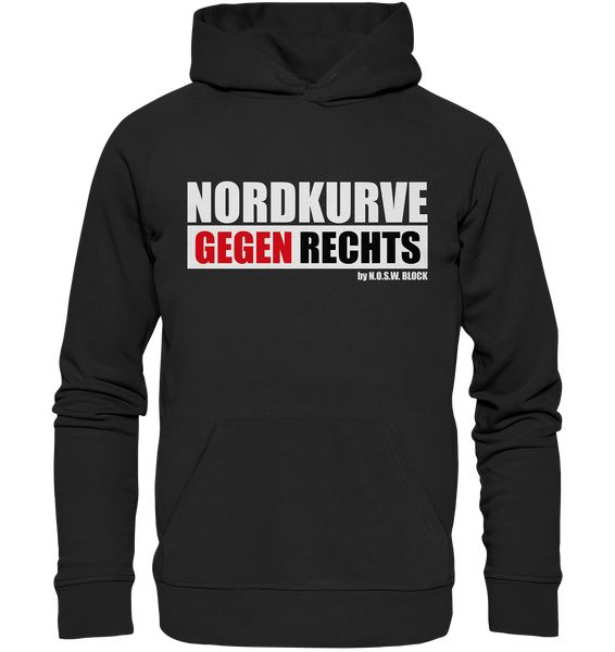 N.O.S.W. BLOCK Gegen Rechts Hoodie "NORDKURVE GEGEN RECHTS" Männer Organic Hoodie schwarz