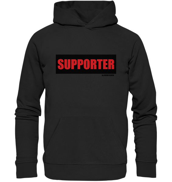 N.O.S.W. BLOCK Fanblock Hoodie "SUPPORTER" Männer Organic Kapuzenpullover schwarz