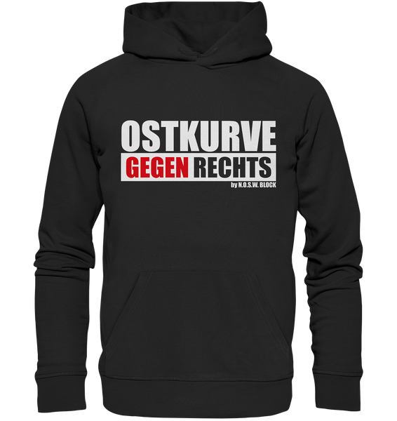 N.O.S.W. BLOCK Gegen Rechts Hoodie "OSTKURVE GEGEN RECHTS" Männer Organic Kapuzenpullover dark heather grau