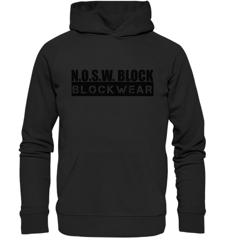 N.O.S.W. BLOCK Hoodie "BLOCKWEAR" Männer Organic Kapuzenpullover schwarz