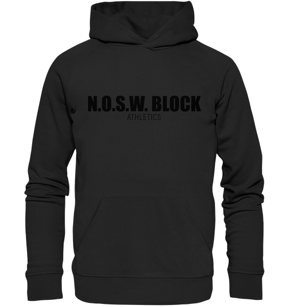 N.O.S.W. BLOCK Hoodie "N.O.S.W. BLOCK ATHLETICS" Männer Organic Kapuzenpullover schwarz