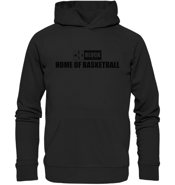 N.O.S.W. BLOCK Hoodie "HOME OF BASKETBALL" Männer Organic Kapuzenpullover schwarz