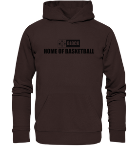 N.O.S.W. BLOCK Hoodie "HOME OF BASKETBALL" Männer Organic Kapuzenpullover braun