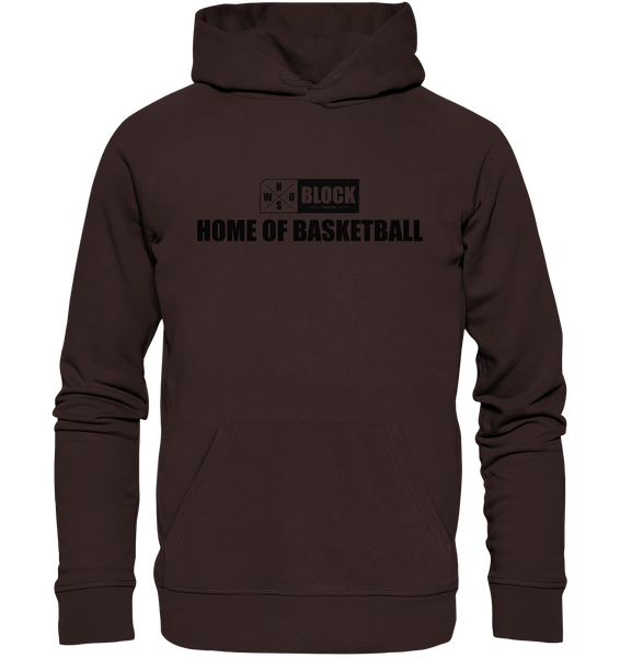 N.O.S.W. BLOCK Hoodie "HOME OF BASKETBALL" Männer Organic Kapuzenpullover braun