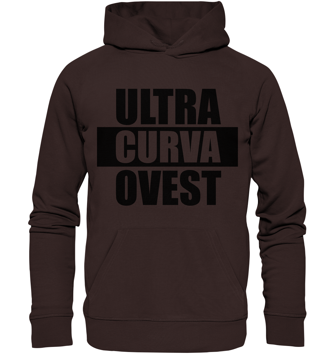 N.O.S.W. BLOCK Ultras Hoodie "ULTRA CURVA OVEST" Männer Organic Kapuzenpullover braun