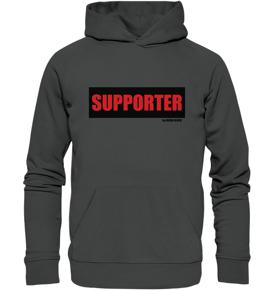 N.O.S.W. BLOCK Fanblock Hoodie "SUPPORTER" Männer Organic Kapuzenpullover anthrazit