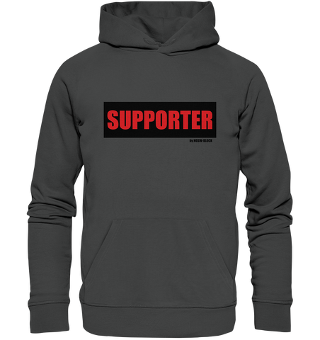 N.O.S.W. BLOCK Fanblock Hoodie "SUPPORTER" Männer Organic Kapuzenpullover anthrazit