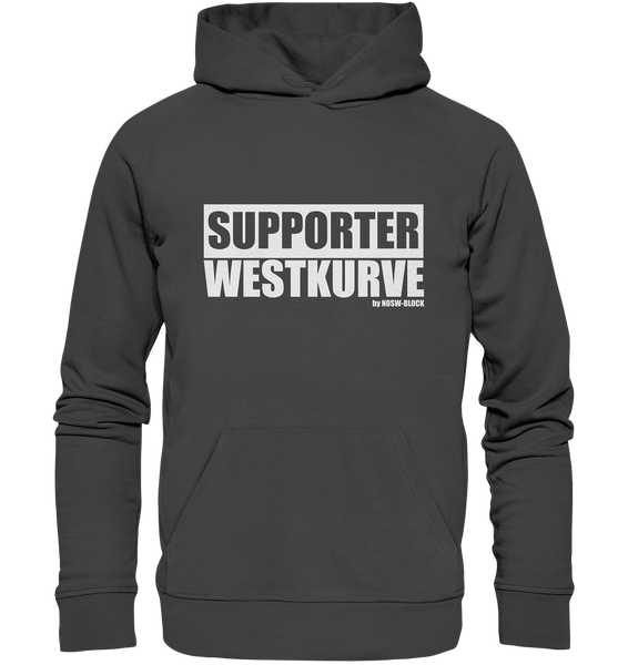 Fanblock "SUPPORTER WESTKURVE" Männer Organic Kapuzenpullover anthrazit