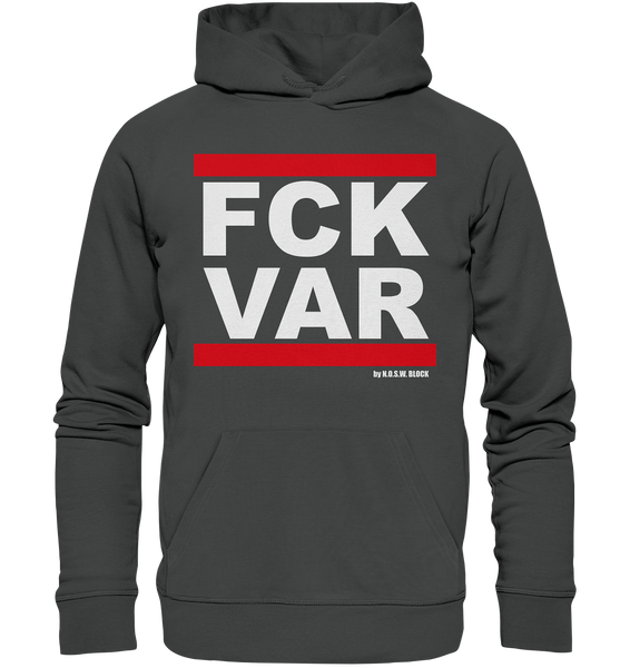 N.O.S.W. BLOCK Fanblock Hoodie "FCK VAR" Männer Organic Kapuzenpullover anthrazit