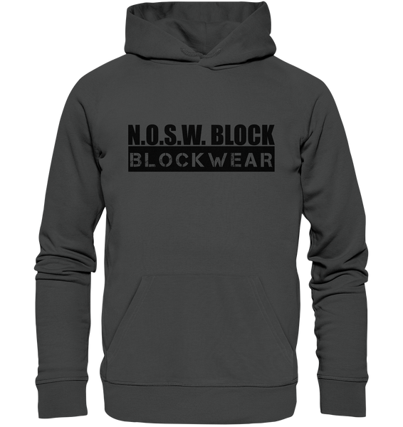 N.O.S.W. BLOCK Hoodie "BLOCKWEAR" Männer Organic Kapuzenpullover anthrazit