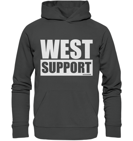 N.O.S.W. BLOCK Fanblock Hoodie "WEST SUPPORT" Organic Männer Kapuzenpullover anthrazit