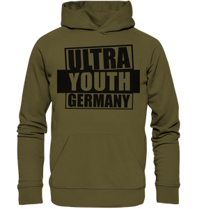 N.O.S.W. BLOCK Ultras Hoodie "ULTRA YOUTH GERMANY" Männer Organic Kapuzenpullover khaki