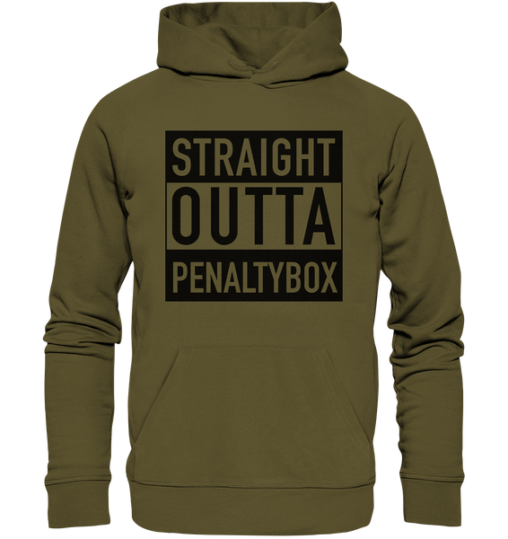 N.O.S.W. BLOCK Fanblock Hoodie "STRAIGHT OUTTA PENALTY BOX" Männer Organic Kapuzenpullover khaki