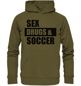 N.O.S.W. BLOCK Fanblock Hoodie "SEX, DRUGS & SOCCER" Männer Organic Hoodie khaki