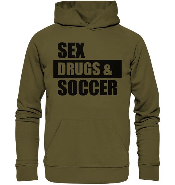 N.O.S.W. BLOCK Fanblock Hoodie "SEX, DRUGS & SOCCER" Männer Organic Hoodie khaki