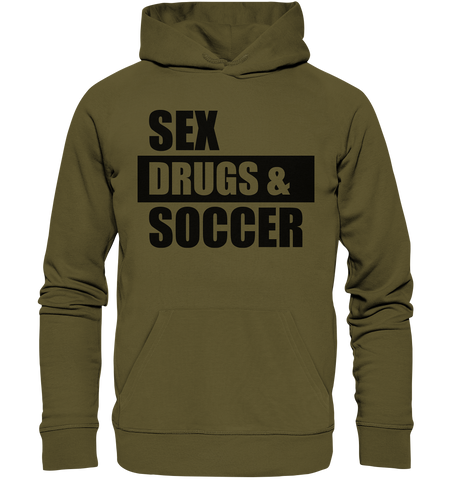 N.O.S.W. BLOCK Fanblock Hoodie "SEX, DRUGS & SOCCER" Männer Organic Hoodie khaki