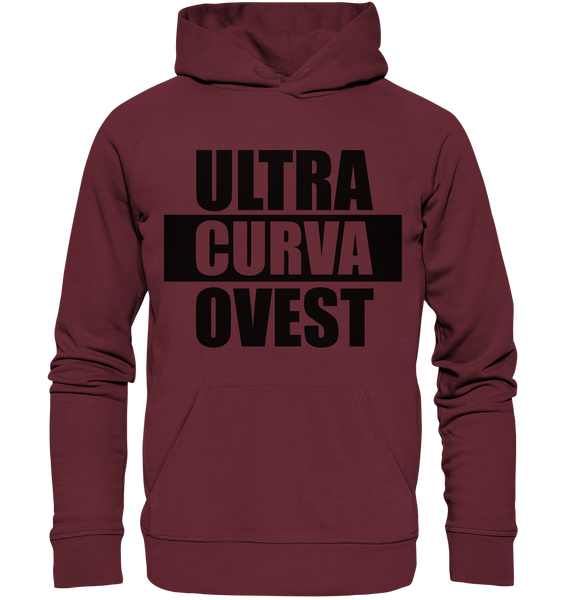 N.O.S.W. BLOCK Ultras Hoodie "ULTRA CURVA OVEST" Männer Organic Kapuzenpullover weinrot