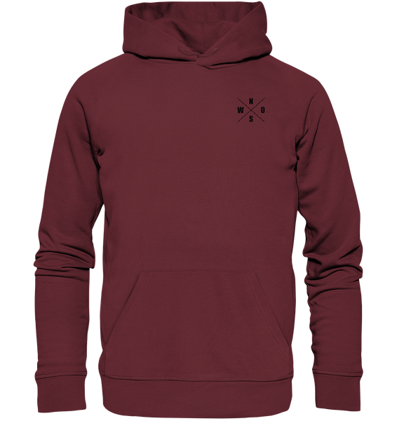 Fanblock Hoodie "ANTI HIPSTER BLOCK" Männer Organic Kapuzenpullover weinrot