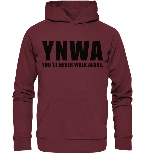 N.O.S.W. BLOCK Fanblock Hoodie "YNWA" Männer Organic Kapuzenpullover weinrot