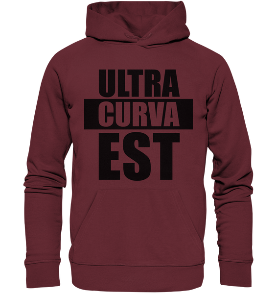 N.O.S.W. BLOCK Ultras Hoodie "ULTRA CURVA EST" Männer Organic Kapuzenpullover weinrot