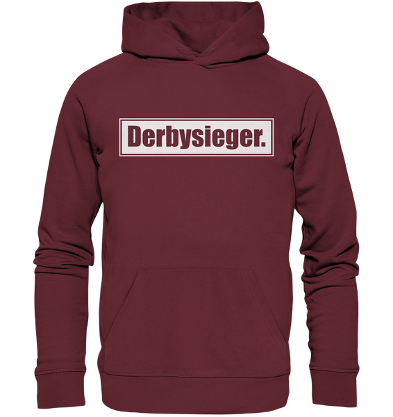 N.O.S.W. BLOCK Fanblock Hoodie "Derbysieger." Männer Organic Kapuzenpullover weinrot