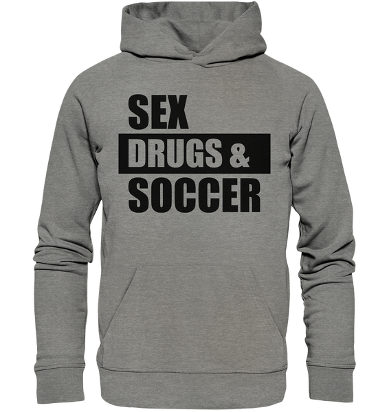 N.O.S.W. BLOCK Fanblock Hoodie "SEX, DRUGS & SOCCER" Männer Organic Hoodie midheather grau