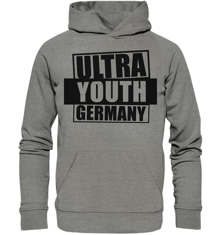 N.O.S.W. BLOCK Ultras Hoodie "ULTRA YOUTH GERMANY" Männer Organic Kapuzenpullover mid heather grau