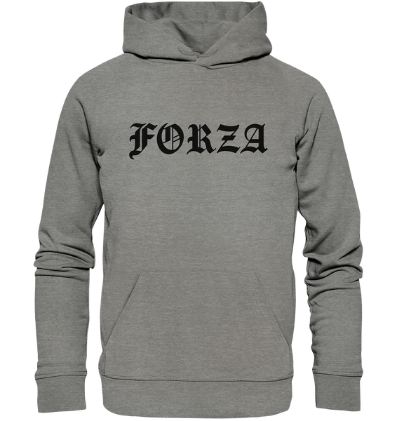 N.O.S.W. BLOCK Fanblock Hoodie "FORZA" Männer Organic Kapuzenpullover mid heather grau