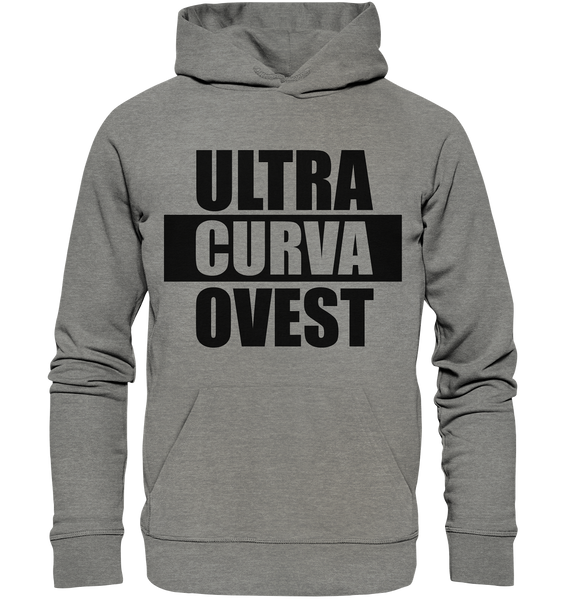 N.O.S.W. BLOCK Ultras Hoodie "ULTRA CURVA OVEST" Männer Organic Kapuzenpullover mid heather grau