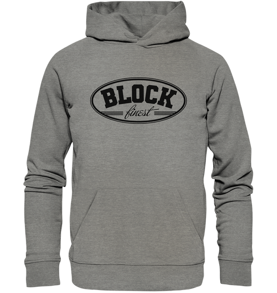 N.O.S.W. BLOCK Fanblock Hoodie "BLOCK finest" Männer Organic Kapuzenpullover mid heather grau