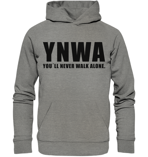 N.O.S.W. BLOCK Fanblock Hoodie "YNWA" Männer Organic Kapuzenpullover mid heather grau