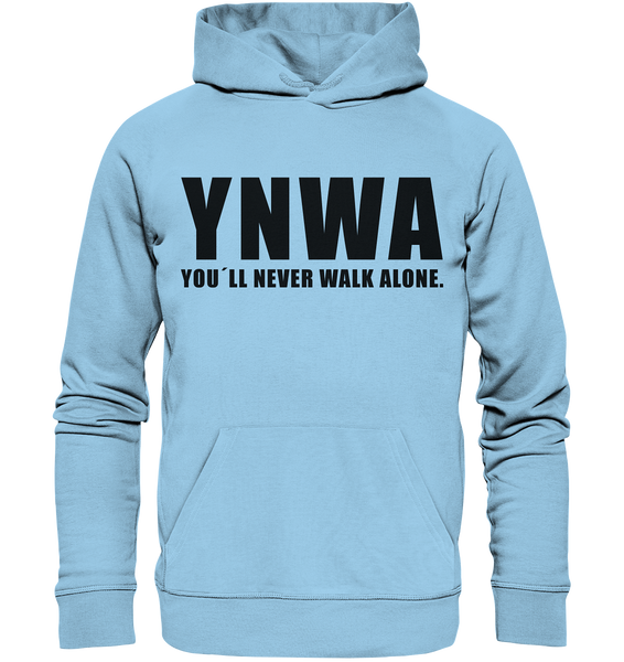 N.O.S.W. BLOCK Fanblock Hoodie "YNWA" Männer Organic Kapuzenpullover himmelblau