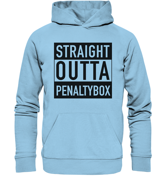 N.O.S.W. BLOCK Fanblock Hoodie "STRAIGHT OUTTA PENALTY BOX" Männer Organic Kapuzenpullover himmelblau