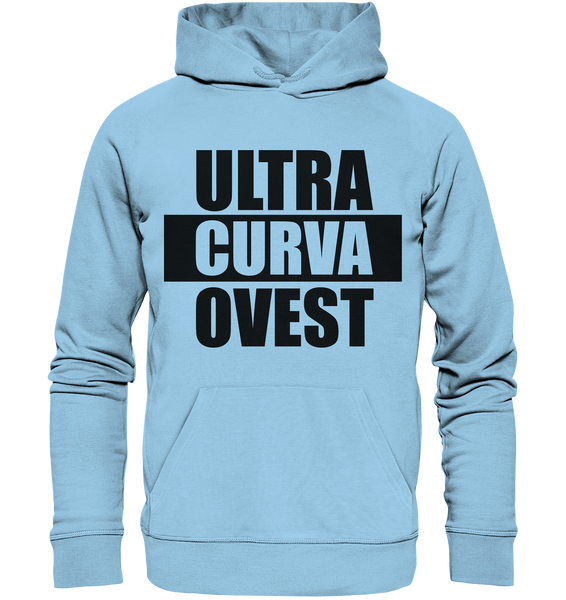 N.O.S.W. BLOCK Ultras Hoodie "ULTRA CURVA OVEST" Männer Organic Kapuzenpullover himmelblau