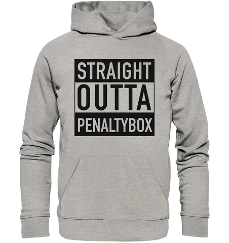 N.O.S.W. BLOCK Fanblock Hoodie "STRAIGHT OUTTA PENALTY BOX" Männer Organic Kapuzenpullover heather grau