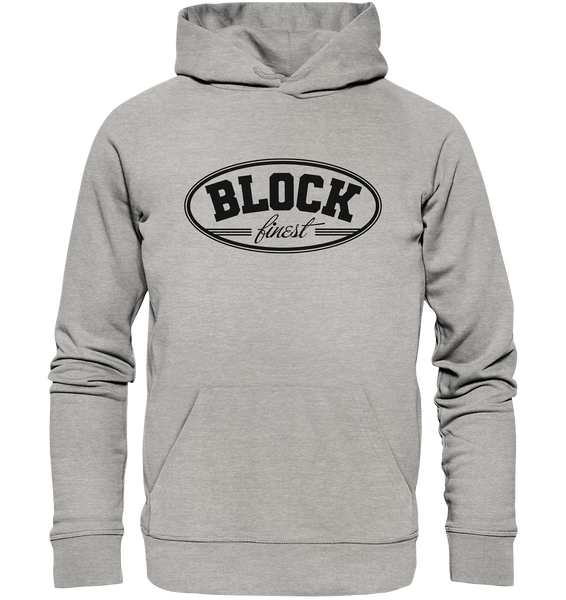 N.O.S.W. BLOCK Fanblock Hoodie "BLOCK finest" Männer Organic Kapuzenpullover heather grau