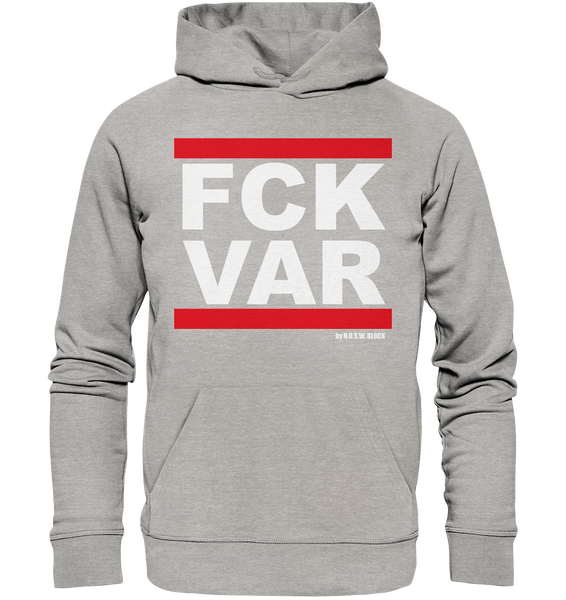 N.O.S.W. BLOCK Fanblock Hoodie "FCK VAR" Männer Organic Kapuzenpullover heather grau