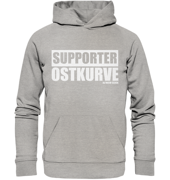 N.O.S.W. BLOCK Fanblock Hoodie "SUPPORTER OSTKURVE" Männer Organic Kapuzenpullover heather grau