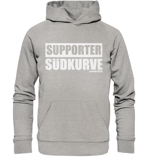 N.O.S.W. BLOCK Fanblock Hoodie "SUPPORTER SÜDKURVE" Männer Organic Kapuzenpullover heather grau