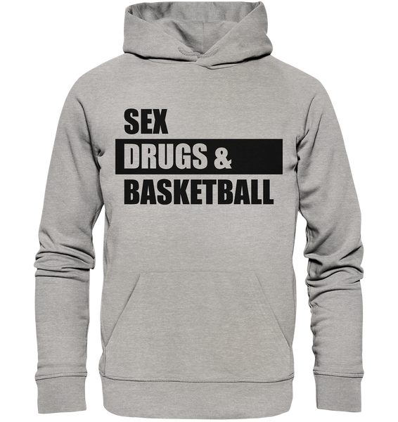 N.O.S.W. BLOCK Fanblock Hoodie "SEX, DRUGS & BASKETBALL" Männer Organic Kapuzenpullover heather grau