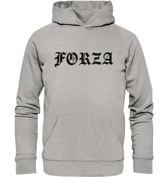 N.O.S.W. BLOCK Fanblock Hoodie "FORZA" Männer Organic Kapuzenpullover heather grau