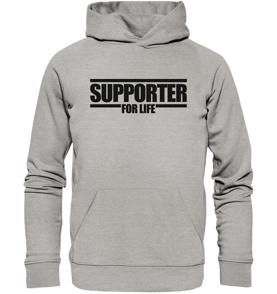 N.O.S.W. BLOCK Fanblock Hoodie "SUPPORTER FOR LIFE" Männer Organic Kapuzenpullover heather grau