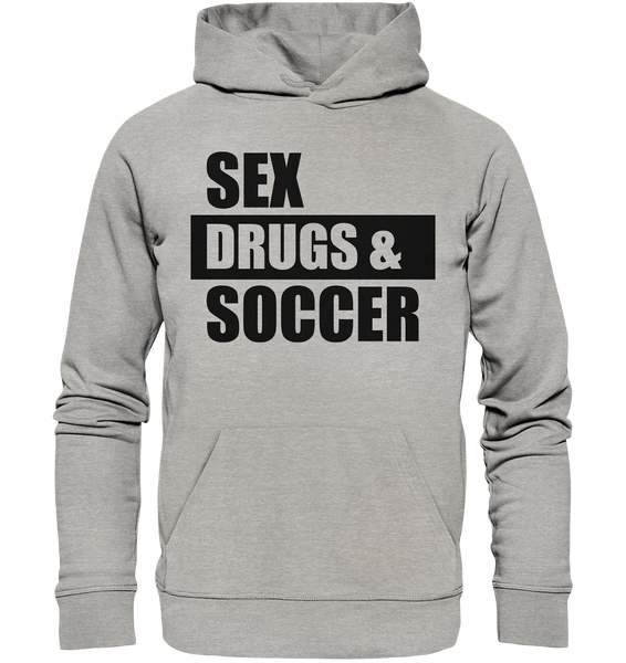 N.O.S.W. BLOCK Fanblock Hoodie "SEX, DRUGS & SOCCER" Männer Organic Hoodie heather grau