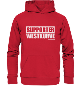 Fanblock "SUPPORTER WESTKURVE" Männer Organic Kapuzenpullover rot