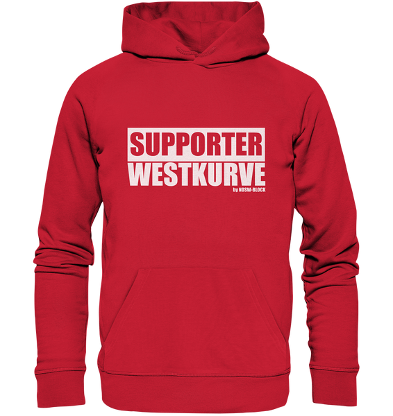 Fanblock "SUPPORTER WESTKURVE" Männer Organic Kapuzenpullover rot