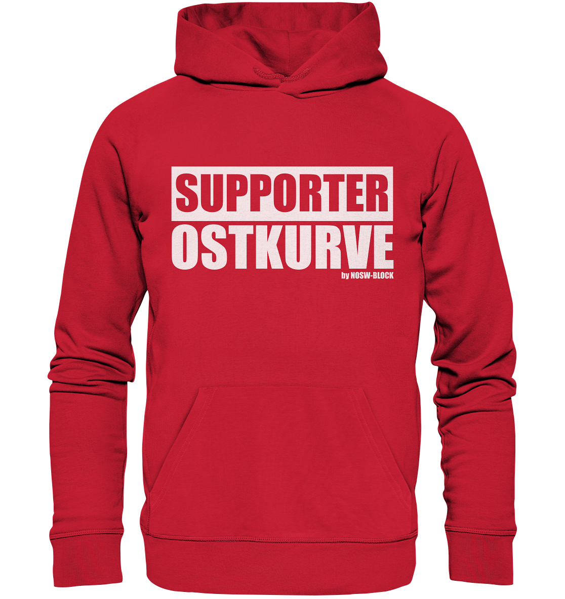 N.O.S.W. BLOCK Fanblock Hoodie "SUPPORTER OSTKURVE" Männer Organic Kapuzenpullover rot