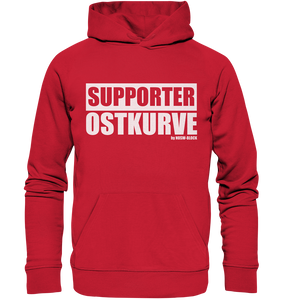 N.O.S.W. BLOCK Fanblock Hoodie "SUPPORTER OSTKURVE" Männer Organic Kapuzenpullover rot