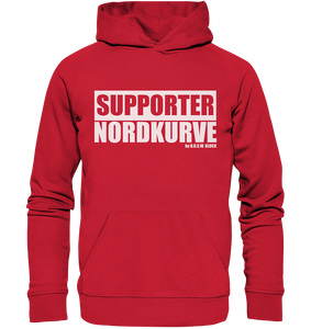 N.O.S.W. BLOCK Fanblock Hoodie "SUPPORTER NORDKURVE" Männer Organic Kapuzenpullover rot